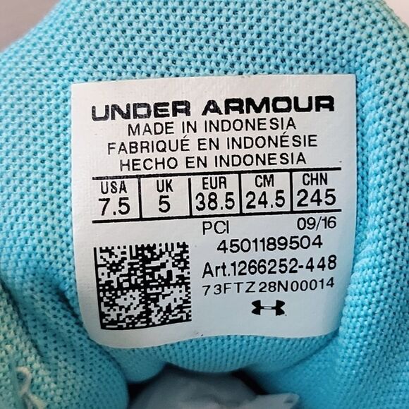 Under Armour Micro G Assert 6 Turquoise Mesh Running Athletic Sneakers - Picture 6 of 9